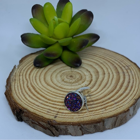 Sugar Druzy Multi Color Stainless Steel Earring Set - Picture 12 of 16